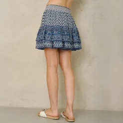 M.A.B.E Viti Print Mini Skirt in Blue