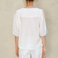 M.A.B.E Vivien EMB Top in Blue