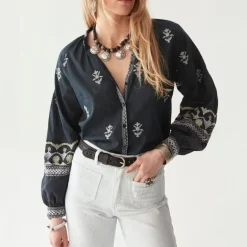 MAISON HOTEL Chandra Blouse in Midnight Wish