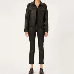 Mara Coated Straight Leg Jeans in Black | Collen & Clare