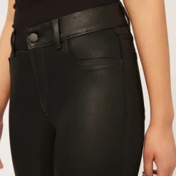 Mara Coated Straight Leg Jeans in Black | Collen & Clare