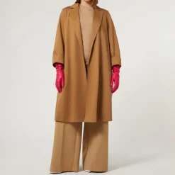 MARINA RINALDI Candido Water-Repellent Gabardine Trench Coat in Camel