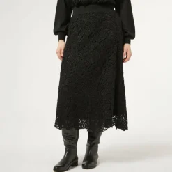 MARINA RINALDI Etruria Knitted Skirt in Black
