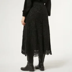 MARINA RINALDI Etruria Knitted Skirt in Black
