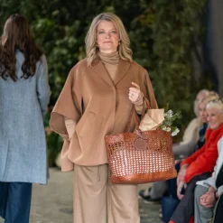 MARINA RINALDI Judy Silk & Cashmere Polo Neck Jumper in Camel