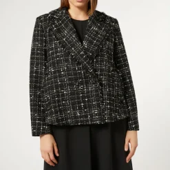 MARINA RINALDI Saggina Check Blazer in Black