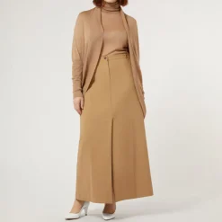 MARINA RINALDI Segovia Wool & Cashmere Cardigan in Camel