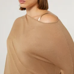 MARINA RINALDI Unito Wool & Silk Blend Sweater in Camel