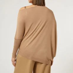 MARINA RINALDI Unito Wool & Silk Blend Sweater in Camel