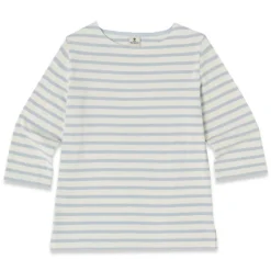 Marina Stripe Top in Ecru/Pale Blue | Collen & Clare