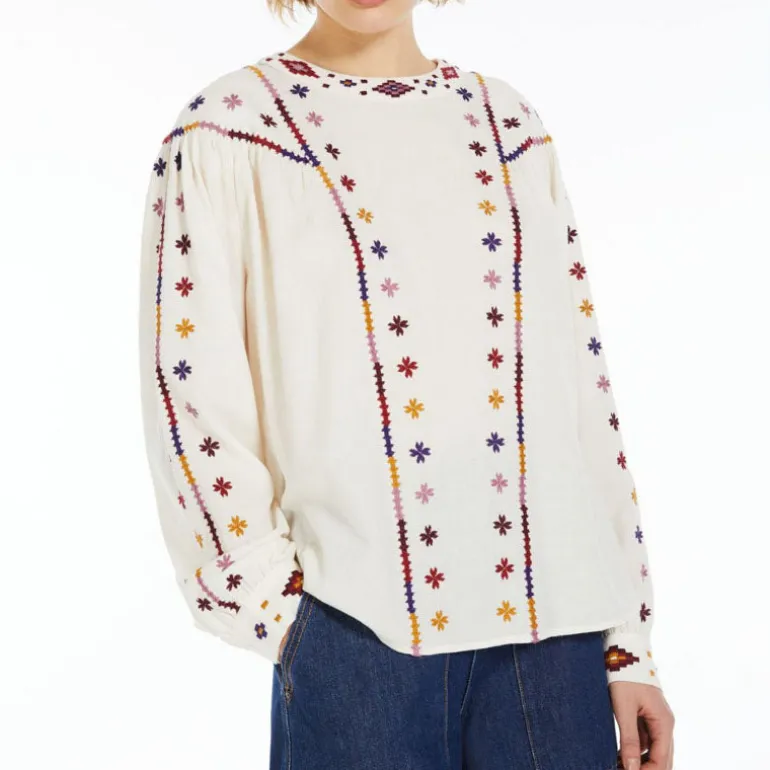MaxMara Zampa Cotton Top in Ivory