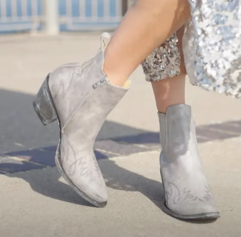 MEXICANA Agave Nacar Boots in Silver