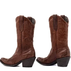 Mexicana Coachella 11 Brass Destroyed Boots in Dark Brown