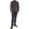 Miles Half Zip Merino Knit in Graphite Marl