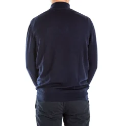 Miles Half Zip Merino Knit in Navy Marl | Collen & Clare