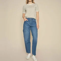 MOS MOSH MMAdeline Stina Cargo Jeans in Blue