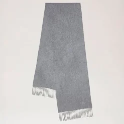 Mulberry Cashmere Scarf in Light Grey Melange Cashmere