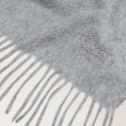 Mulberry Cashmere Scarf in Light Grey Melange Cashmere