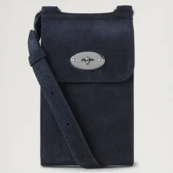 Mulberry Mini Antony Cord Suede Pouch in Night Sky