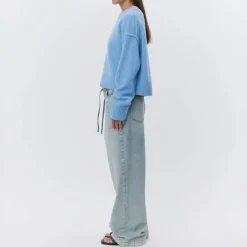 Mulberry Ulrikke Soft Lambs Wool Jumper in Blue Melange