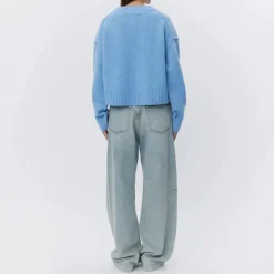 Mulberry Ulrikke Soft Lambs Wool Jumper in Blue Melange