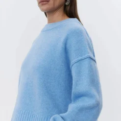 Mulberry Ulrikke Soft Lambs Wool Jumper in Blue Melange