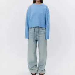 Mulberry Ulrikke Soft Lambs Wool Jumper in Blue Melange