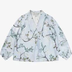 MUNTHE Lho Silk Top in Dusty Green