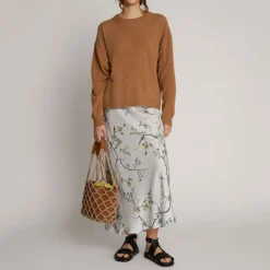MUNTHE Odesli Silk Skirt in Dusty Green