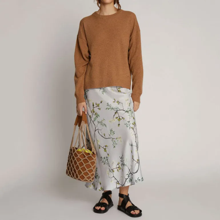 MUNTHE Odesli Silk Skirt in Dusty Green