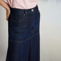MUNTHE Tuxya Denim Skirt in Indigo