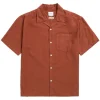 NORSE PROJECTS Carsten Cotton Tencel Shirt in Red Ochre