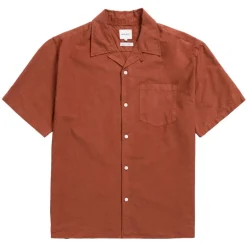 NORSE PROJECTS Carsten Cotton Tencel Shirt in Red Ochre