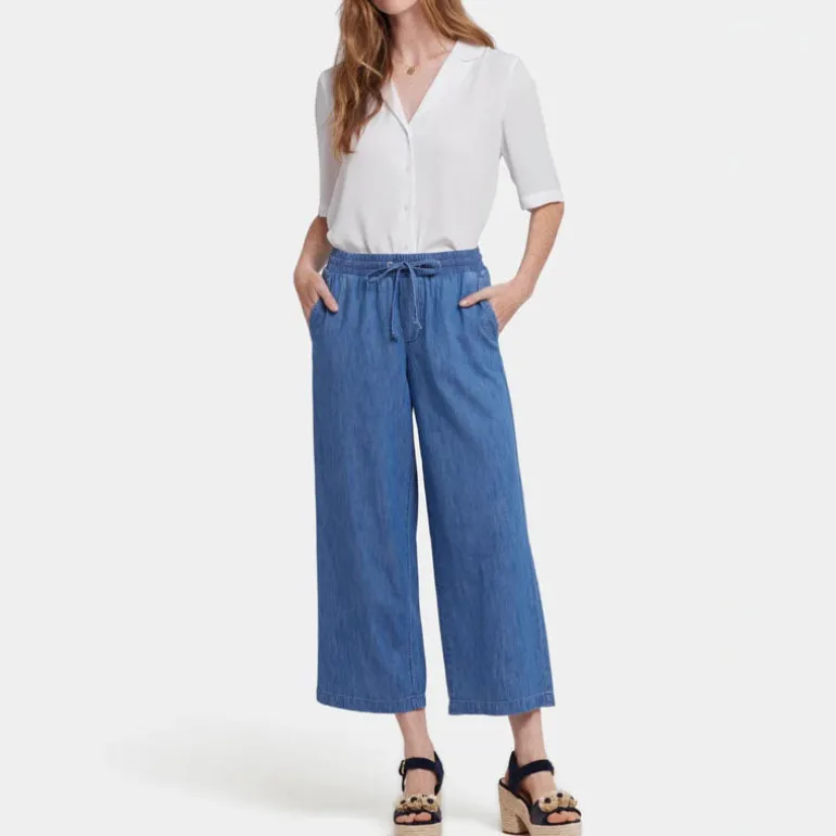 NYDJ Jayne Pull On Wide Leg Ankle Jeans in Everly