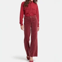 NYDJ Teresa Wide Leg Velvet Trousers in Painbrush