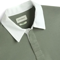OLIVER SPENCER Heavy Long Sleeve Rugby Top Tavistock in Sage Green