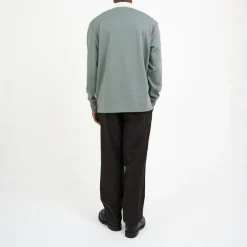 OLIVER SPENCER Heavy Long Sleeve Rugby Top Tavistock in Sage Green