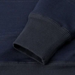 OLIVER SPENCER Reversible Half Zip Sweatshirt in Hinkley Navy/Green