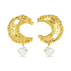 Orelia Molten Moon & Pearl Drop Statement Earring
