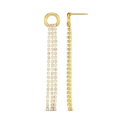 Orelia Open Circle Pave Drop Earrings in Crystal