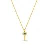 Orelia Pave Key Charm Necklace in Emerald