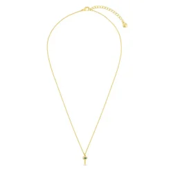 Orelia Pave Key Charm Necklace in Emerald