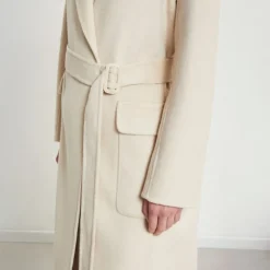 OTTOD AME Double Face Wool Coat in Ecru