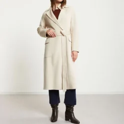 OTTOD AME Double Face Wool Coat in Ecru