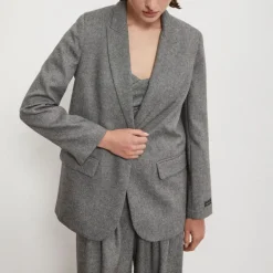 OTTOD AME Jacket with One Button in White/Black