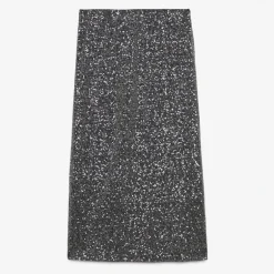 OTTOD AME Longette Sequin Skirt in Smoke