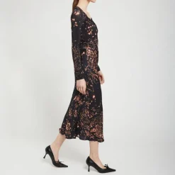 OTTOD AME Printed Viscose Fluid Skirt in Multi
