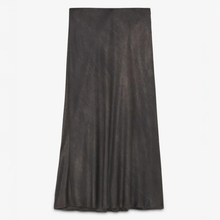 OTTOD AME Pure Viscose Long Skirt in Smoke
