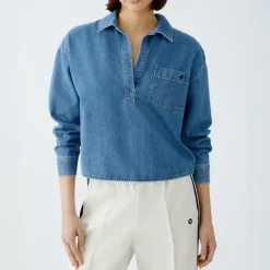 OUI 91898 Denim Blouse in Blue