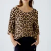 OUI 91877 Jumper in Light Brown/Black